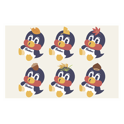 リーゼントが秋模様アクリルステッカー