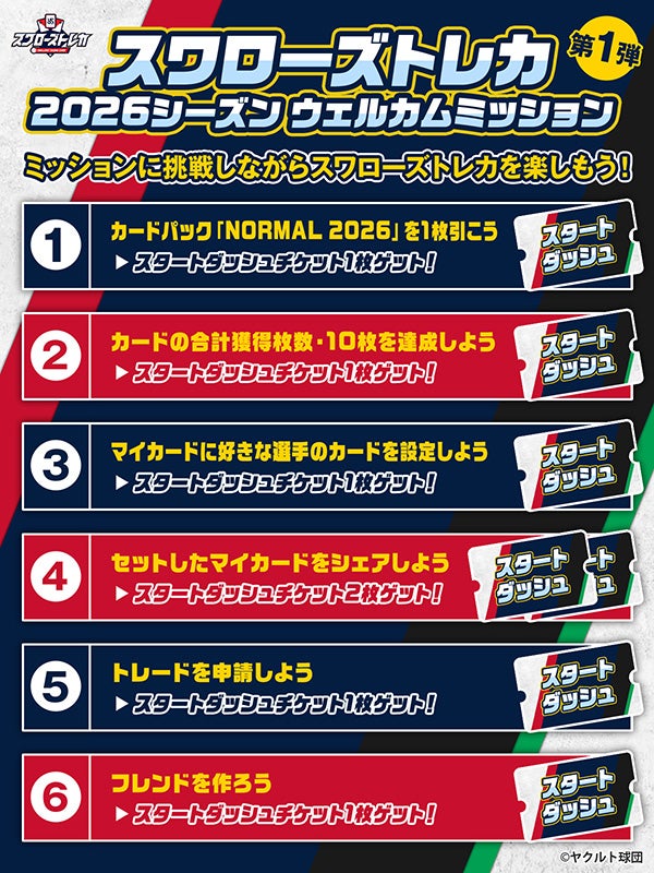 スワローズトレカ」2026シーズン版が2月26日（木）からスタート