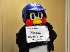 気になる年俸について、「やまだくんごえをうったえましたがそくきゃっかでした」と、納得のいかないつば九郎。