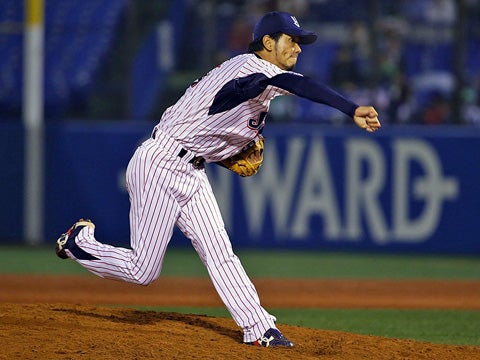 新垣投手が神宮初登板