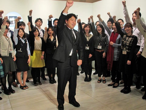 真中監督が堀オーナーへ就任挨拶