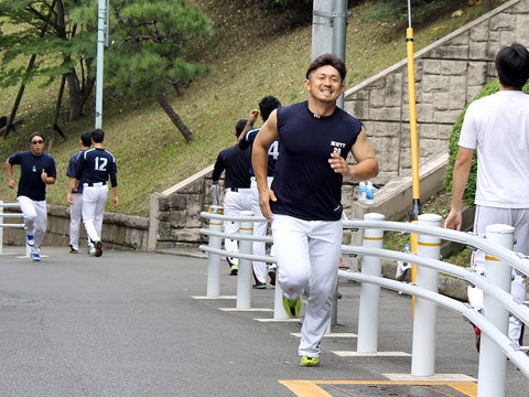 坂道ダッシュへ! 田中雅選手はバランス重視