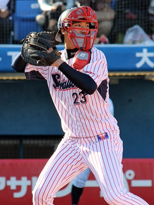 山田選手のマスク姿