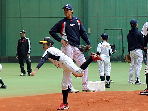 室内練習場にて