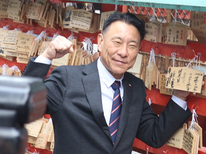 波上宮で春季キャンプの安全祈願を実施①