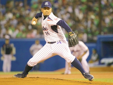 館山投手は5回3安打3失点