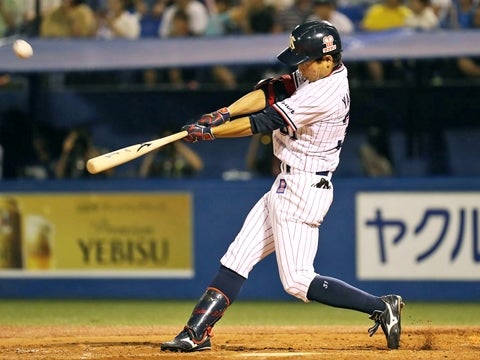 山崎選手がプロ初ホームラン