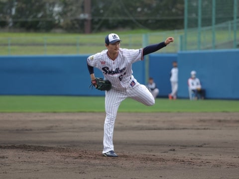 宮台投手がシート打撃に登板