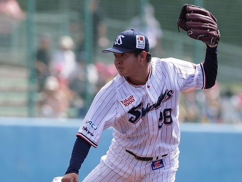 春季キャンプ第5クール2日目。ルーキー・松本投手が実戦デビュー