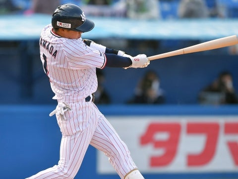 山田選手に待望のオープン戦1号