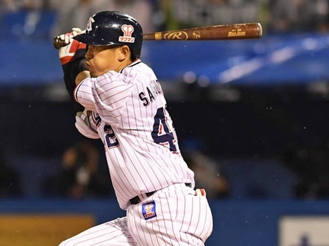 坂口選手が一時同点タイムリー含む3出塁