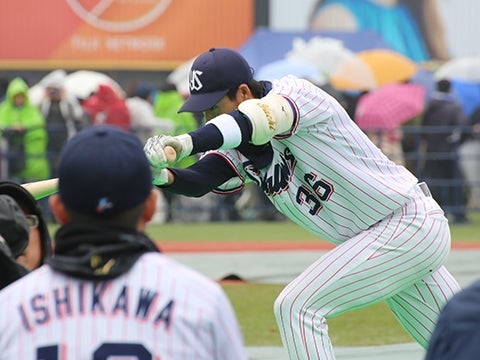 廣岡選手による谷内選手のものまね