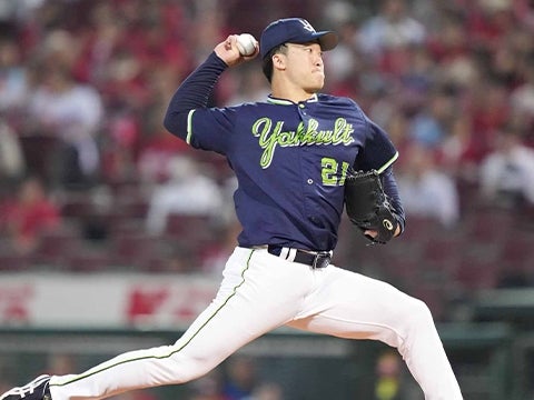 吉村投手が7回途中3失点で9勝目を挙げる