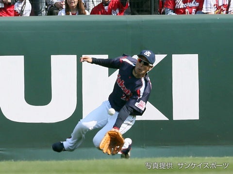 荒木選手がファインプレー