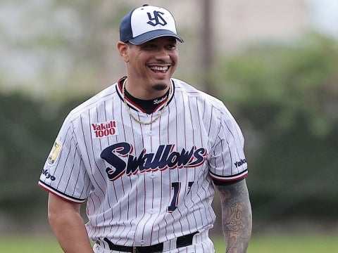 笑顔を見せるケラ投手