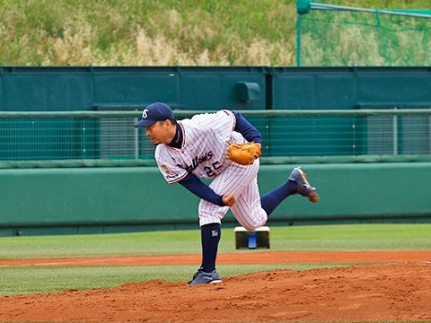 館山投手が打撃投手