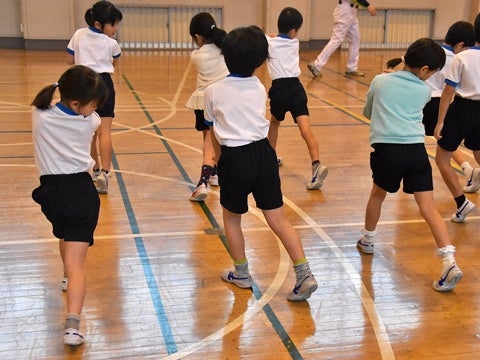 かかとが空を向くように