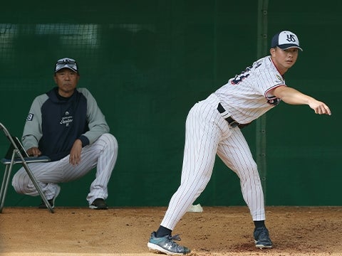 木澤投手がブルペン入り