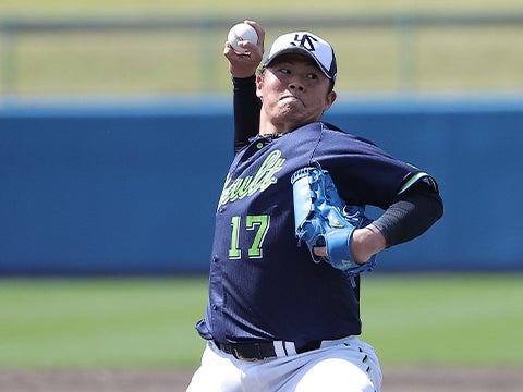 清水投手がシート打撃に登板