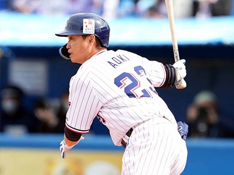 青木選手がマルチ安打