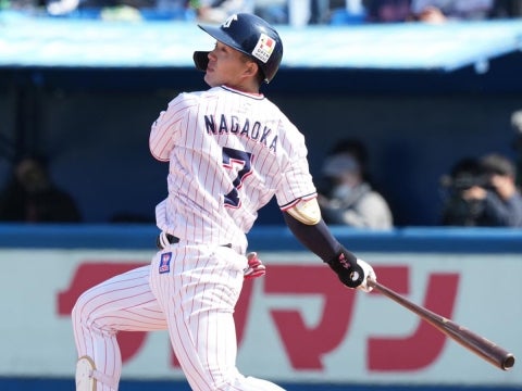 長岡選手が1安打1得点の活躍