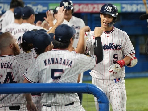 塩見選手が7号満塁ホームラン含む4安打5打点の活躍