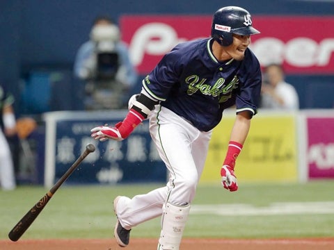 坂口選手のタイムリーで先制