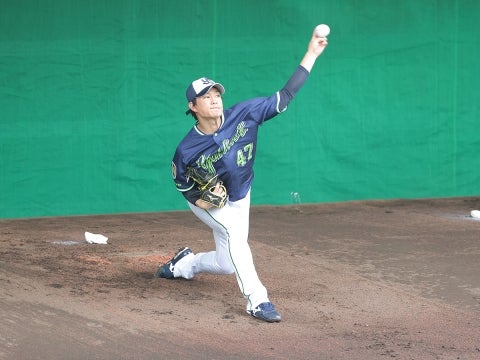 高橋投手がブルペン入り