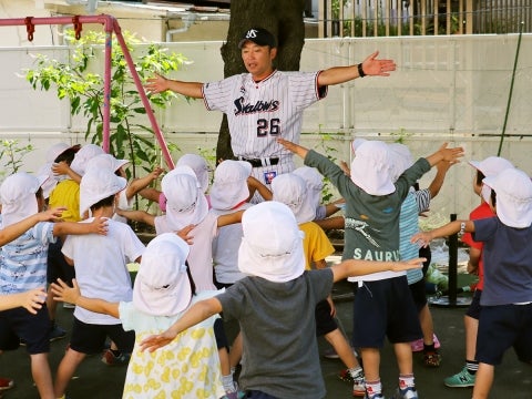 掛け声をかけながら