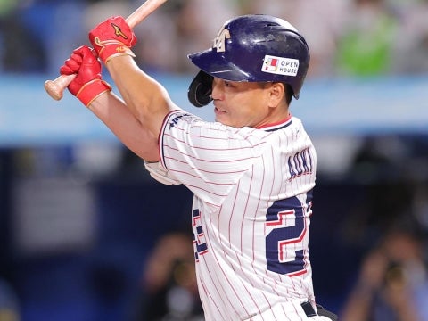 青木選手が同点タイムリー