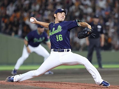 原樹理投手が三者凡退に抑える