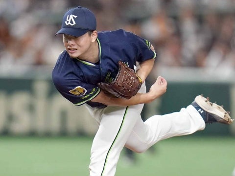 木澤投手が5球で三者凡退に仕留める