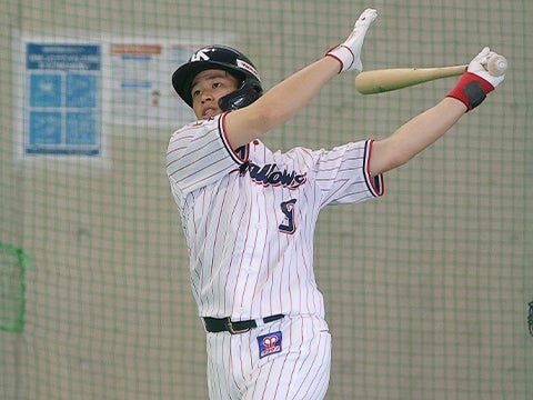 塩見選手が打撃練習