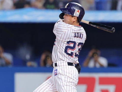 青木選手が同点タイムリー