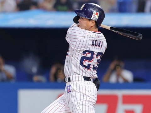 青木選手が同点タイムリー