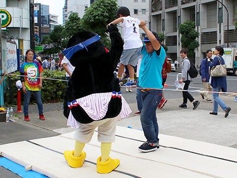 スラックラインを見学